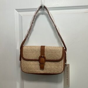 Brand New! Leather and Straw Shoulder Bag/Handbag
